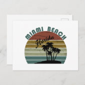 Miami Beach Florida  zonsondergang Feestdagenkaart (Voorkant / Achterkant)