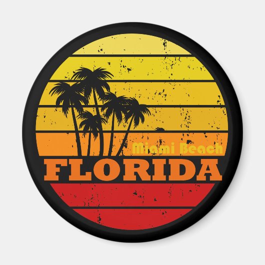 Miami Beach Florida  zonsondergang Magneet (Voorkant)