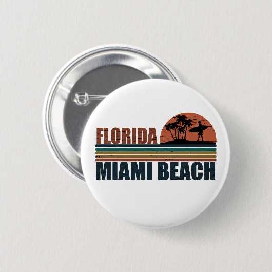 Miami Beach Florida zonsondergang Ronde Button 5,7 Cm (Voorkant /achterkant)