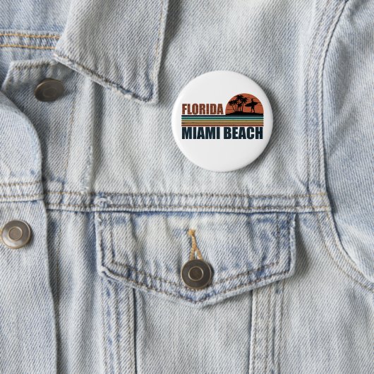 Miami Beach Florida zonsondergang Ronde Button 5,7 Cm (In situ)