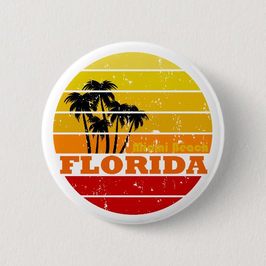 Miami Beach Florida zonsondergang Ronde Button 5,7 Cm (Voorkant)