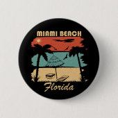 Miami Beach Florida  zonsondergang Ronde Button 5,7 Cm (Voorkant)