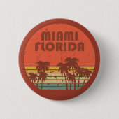 Miami Beach Florida  zonsondergang Ronde Button 5,7 Cm (Voorkant)