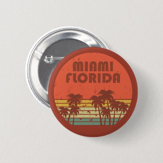 Miami Beach Florida  zonsondergang Ronde Button 5,7 Cm (Voorkant /achterkant)
