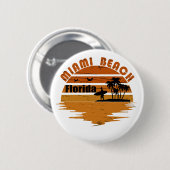 Miami Beach Florida  zonsondergang Ronde Button 5,7 Cm (Voorkant /achterkant)