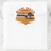 Miami Beach Florida  zonsondergang Ronde Sticker (Tas)