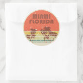 Miami Beach Florida  zonsondergang Ronde Sticker (Tas)
