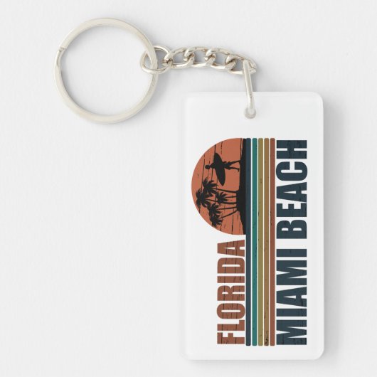 Miami Beach Florida  zonsondergang Sleutelhanger (Voorkant)