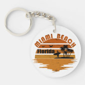 Miami Beach Florida  zonsondergang Sleutelhanger (Voorkant)