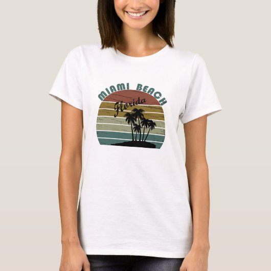 Miami Beach Florida  zonsondergang T-shirt (Voorkant)
