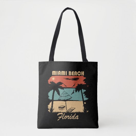 Miami Beach Florida  zonsondergang Tote Bag (Voorkant)
