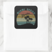 Miami Beach Florida  zonsondergang Vierkante Sticker (Tas)