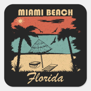 Miami Beach Florida  zonsondergang Vierkante Sticker