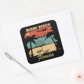 Miami Beach Florida zonsondergang Vierkante Sticker (Envelop)