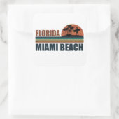 Miami Beach Florida  zonsondergang Vierkante Sticker (Tas)