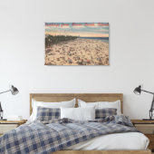 Miami Beach, FloridaGreetings fromMiami, FL Canvas Afdruk (Insitu (Slaapkamer))