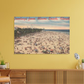 Miami Beach, FloridaGreetings fromMiami, FL Canvas Afdruk (Insitu (Woonkamer))