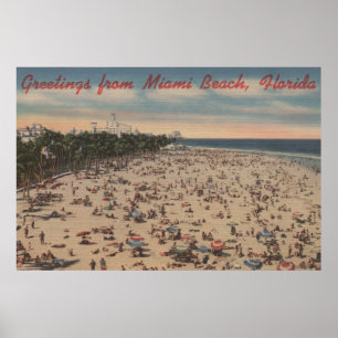 Miami Beach, FloridaGreetings fromMiami, FL Poster