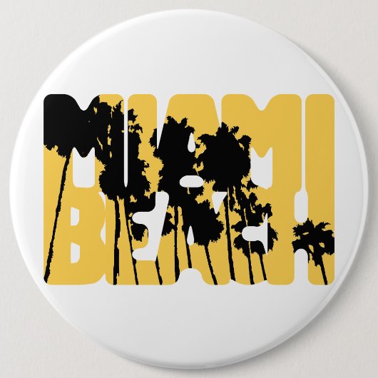 Miami Beach Fun Pin Ronde Button 6,0 Cm (Voorkant)