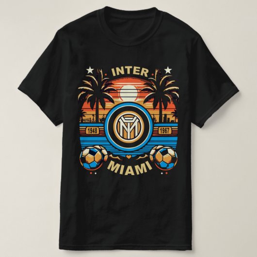 Miami Beach Futbol Vibes: Vier Inter Miami FC T-shirt (Design voorkant)