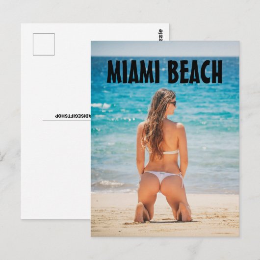 MIAMI BEACH GIRL BIKINI FLORIDA BRIEFKAARTEN (Voorkant / Achterkant)