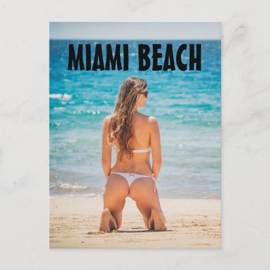 MIAMI BEACH GIRL BIKINI FLORIDA BRIEFKAARTEN (Voorkant)