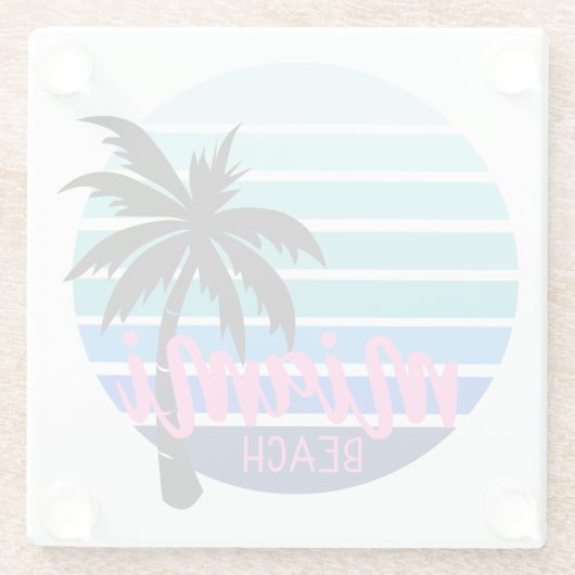 Miami Beach Glazen Onderzetter (Achterkant)