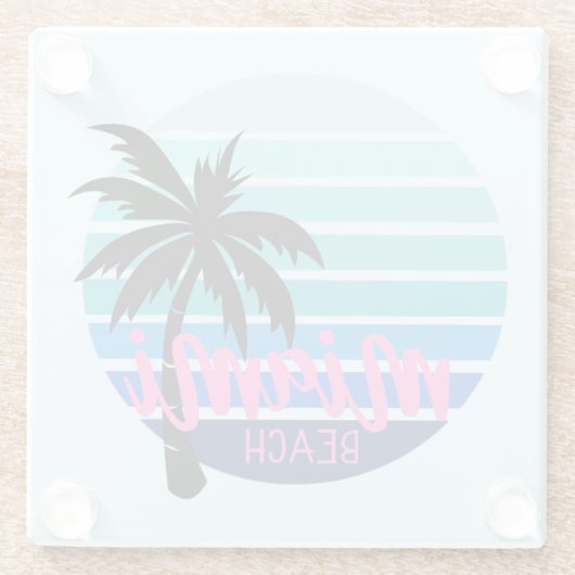 Miami Beach Glazen Onderzetter (Achterkant)