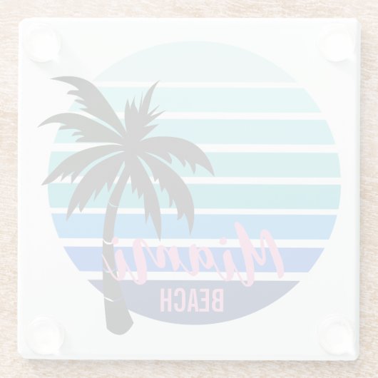 Miami Beach Glazen Onderzetter (Achterkant)