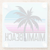 Miami Beach Glazen Onderzetter (Achterkant)