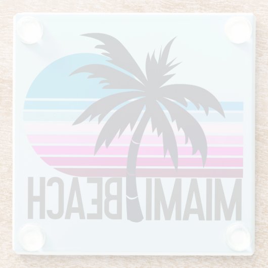 Miami Beach Glazen Onderzetter (Achterkant)