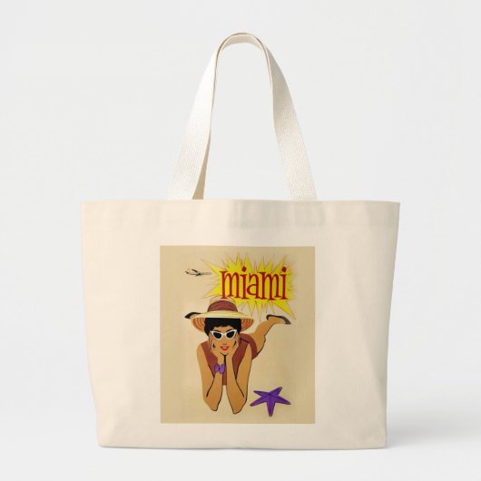 Miami Beach Grote Tote Bag (Voorkant)