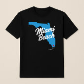 Miami Beach Kaart Florida Script Typografie T-shirt