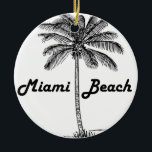 Miami Beach Keramisch Ornament<br><div class="desc">Zwart-wit Miami Beach ontwerp.</div>