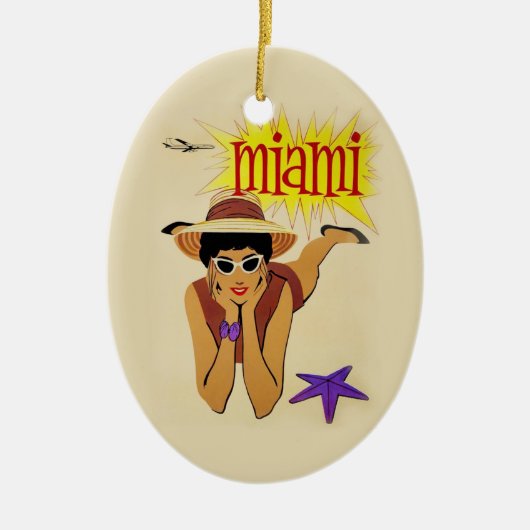  Miami Beach Keramisch Ornament (Voorkant)