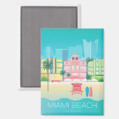 Miami Beach koelkastmagneet Magneet (Voorkant / Achterkant)