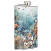 Miami Beach koraalrif en visse waterverf Heupfles (Rechts)