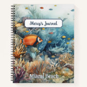 Miami Beach koraalrif en visse waterverf Notitieboek (Voorkant)