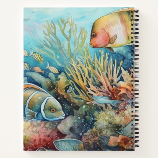 Miami Beach koraalrif en visse waterverf Notitieboek (Achterkant)