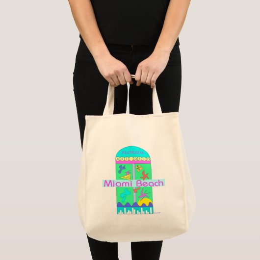Miami Beach (liefde) Art Deco Tote Bag (Voorkant (product))
