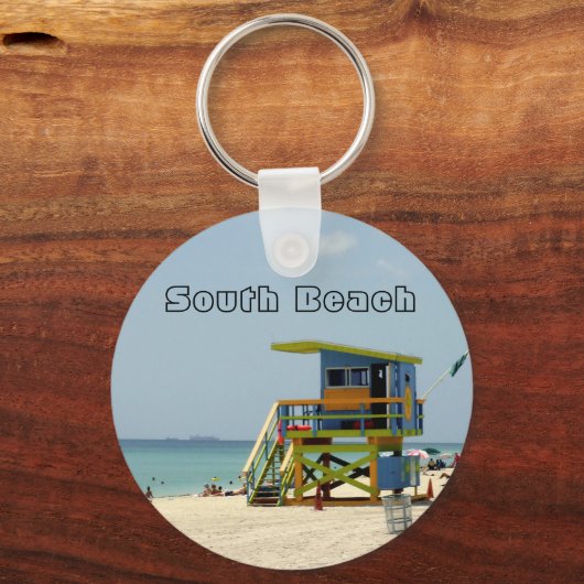 Miami Beach Lifeguard Shack Sleutelhanger (Voorkant)