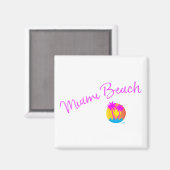 Miami-Beach-logo-sun-palms-roze Magneet (Voorkant / Achterkant)