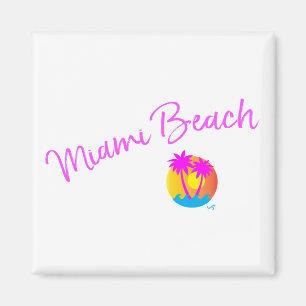 Miami-Beach-logo-sun-palms-roze Magneet