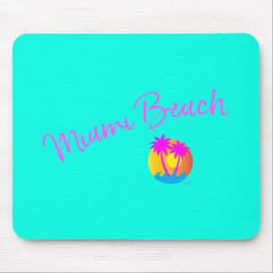 Miami-Beach-logo-sun-palms-roze turquoise Muismat
