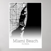 Miami Beach Map - Florida - City Map Poster (Voorkant)