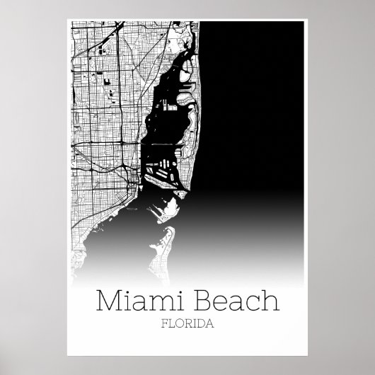 Miami Beach Map - Florida - City Map Poster (Voorkant)
