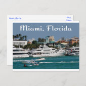 Miami Beach Marina Florida Travel Briefkaart (Voorkant / Achterkant)