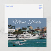 Miami Beach Marina Florida Travel Briefkaart (Voorkant / Achterkant)