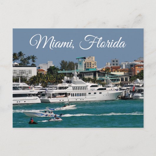 Miami Beach Marina Florida Travel Briefkaart (Voorkant)