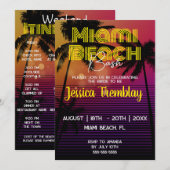 Miami Beach Meisjesweekend Itinerarium Kaart (Voorkant / Achterkant)